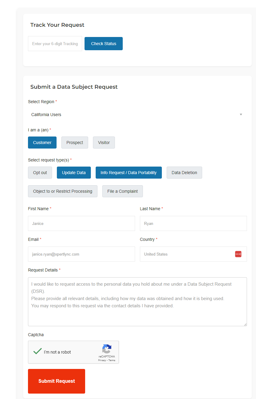 XpertLync DSR Form Screenshot